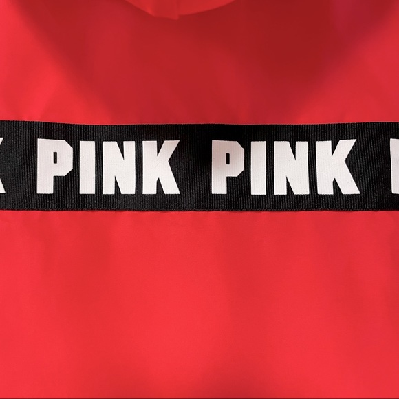 VS Pink Coral Neon Orange Full Zip Hooded Windbreaker Anorak Jacket M/L - Picture 6 of 7